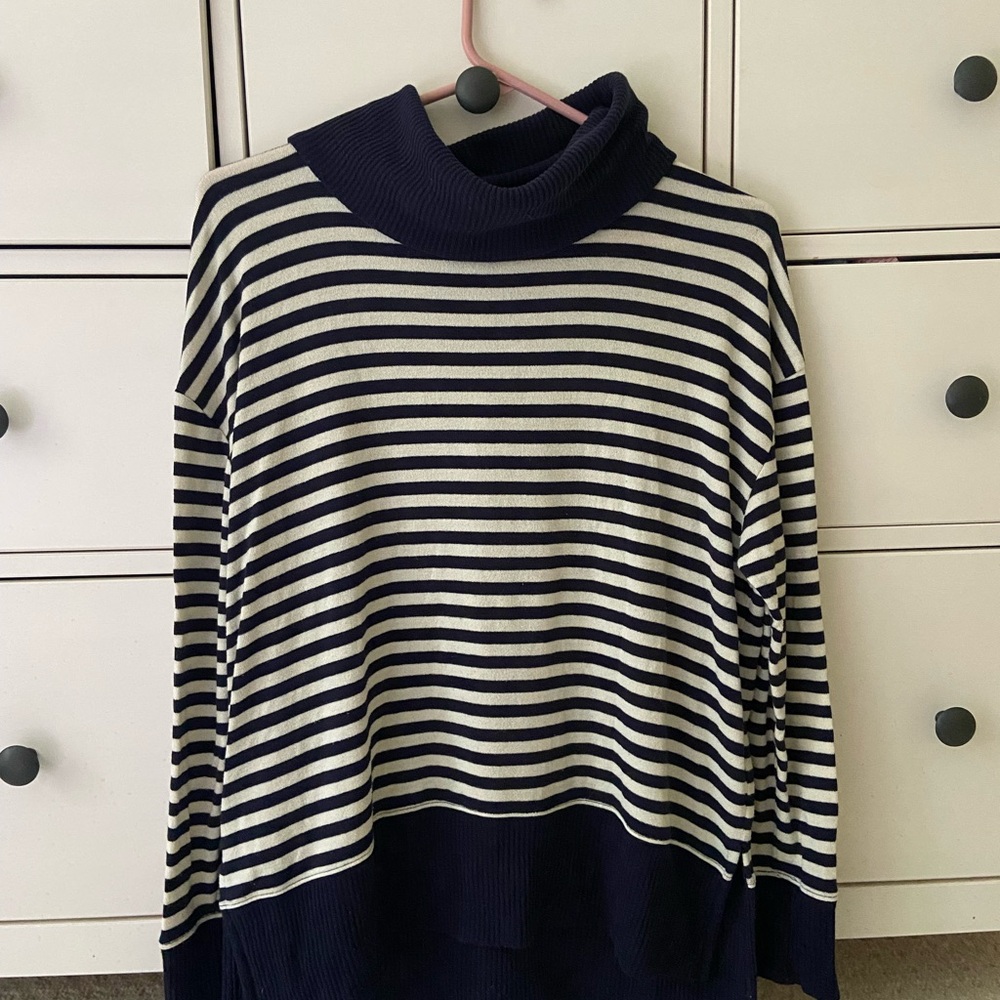 GAP Navy and Cream Striped Sweater
